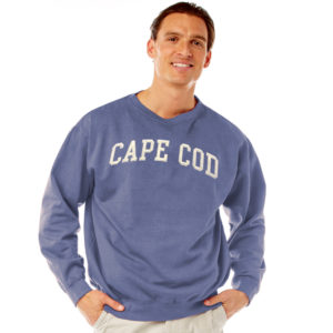 Denim adult crew sweatshirt with applique Cape Cod