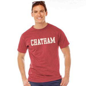 Crimson short sleeve Chatham t-shirt block letter