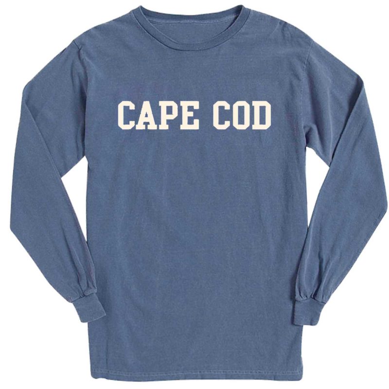 DENIM CAPE COD BLOCK LETTER LONG SLEEVE T-SHIRT - Soft As A Grape