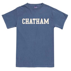 Denim adult short sleeve Chatham block letter t-shirt
