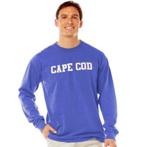 PERRIWINKLE CAPE COD BLOCK LETTER LONG SLEEVE T-SHIRT