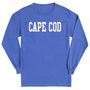 PERRIWINKLE CAPE COD BLOCK LETTER LONG SLEEVE T-SHIRT