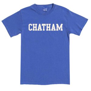 Periwinkle short sleeve Chatham block letter t-shirt