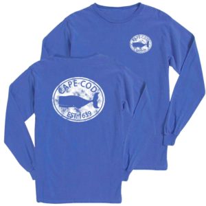 Periwinkle adult long sleeve t-shirt with whale decal design - 5