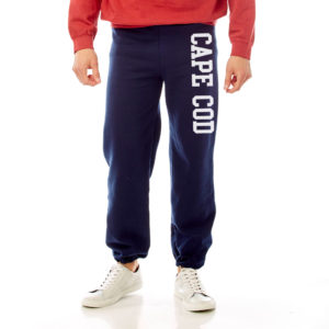 Adult closed bottom navy sweatpants Cape Cod Name