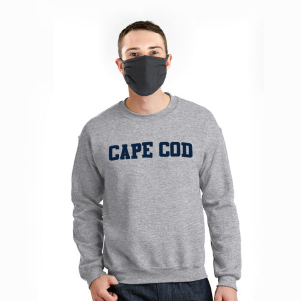 Heather adult crew neck sweatshirt with Cape Cod screenprint on front