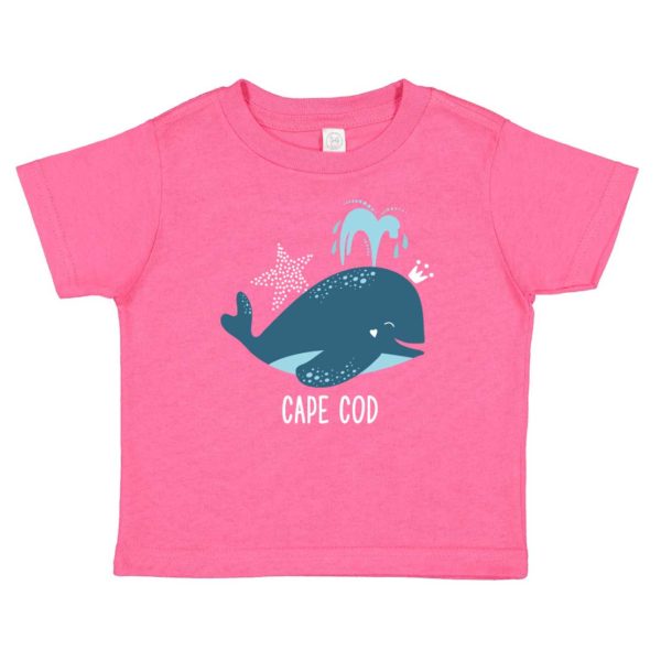 Pink Toddler tee with Whale design on front