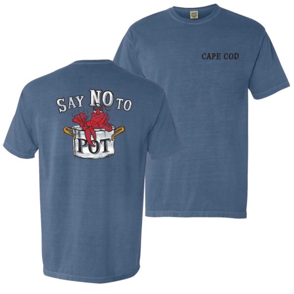 Say no to pot blue denim tee shirt