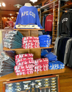 Picture of Cape Cod Block Letter sweatshirt table from retail store