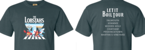 denim tee shirt with the text The Lobstahs Let It Boil Tour written on it